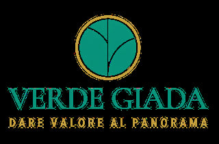 Verde Giada logo with circular teal and gold design and Italian tagline Dare Valore al Panorama