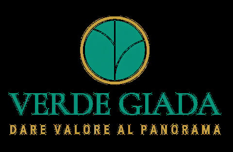 Verde Giada logo with circular teal and gold design and Italian tagline Dare Valore al Panorama